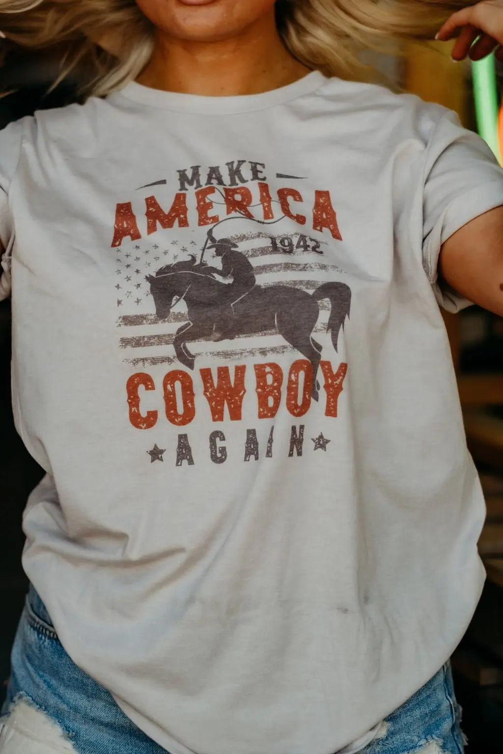 1942 America Cowboy Graphic Tee Wild Junkie