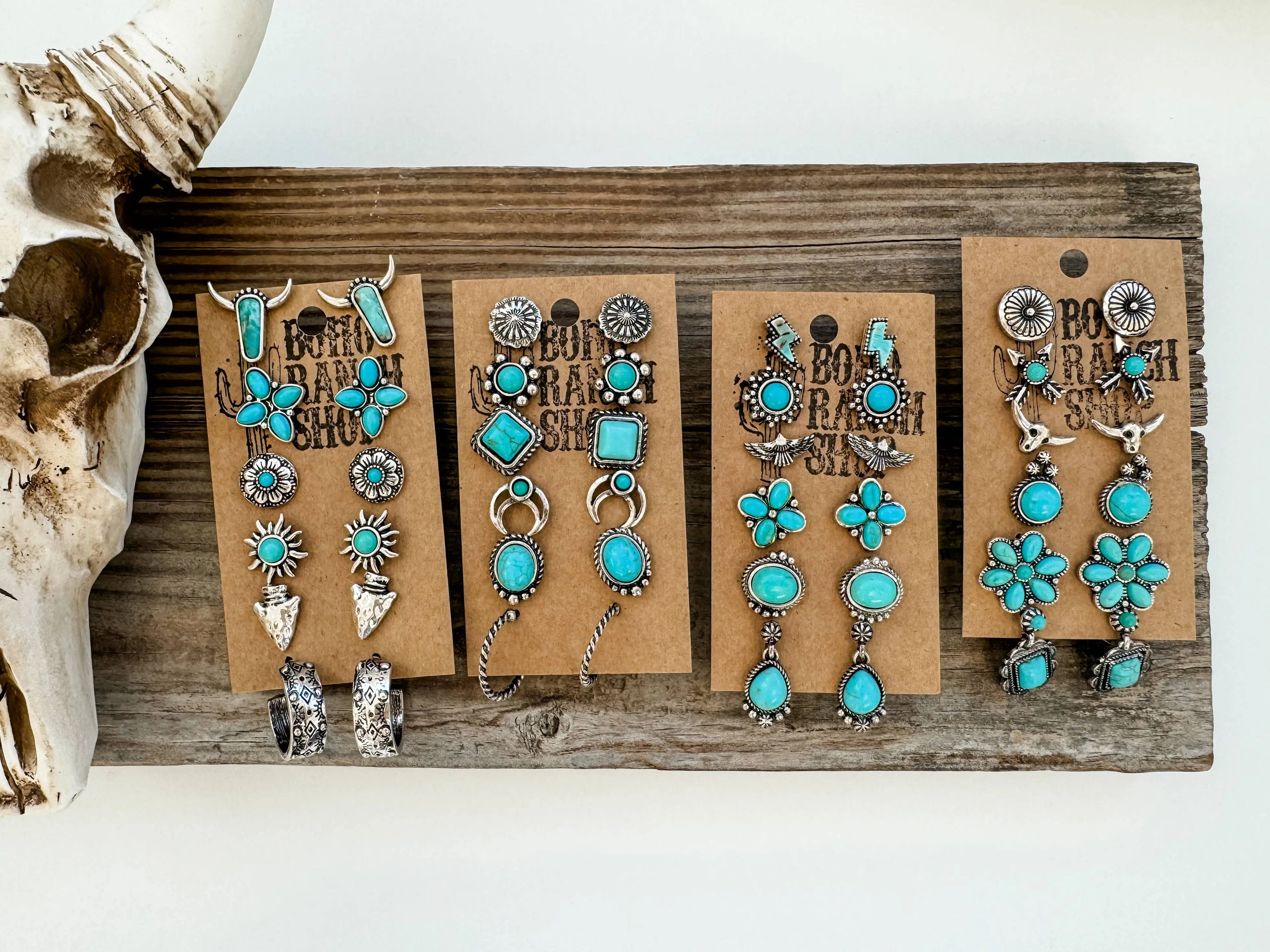 6 Pair Western Navajo Style Stud Earring Set  Wild Cactus Boutique