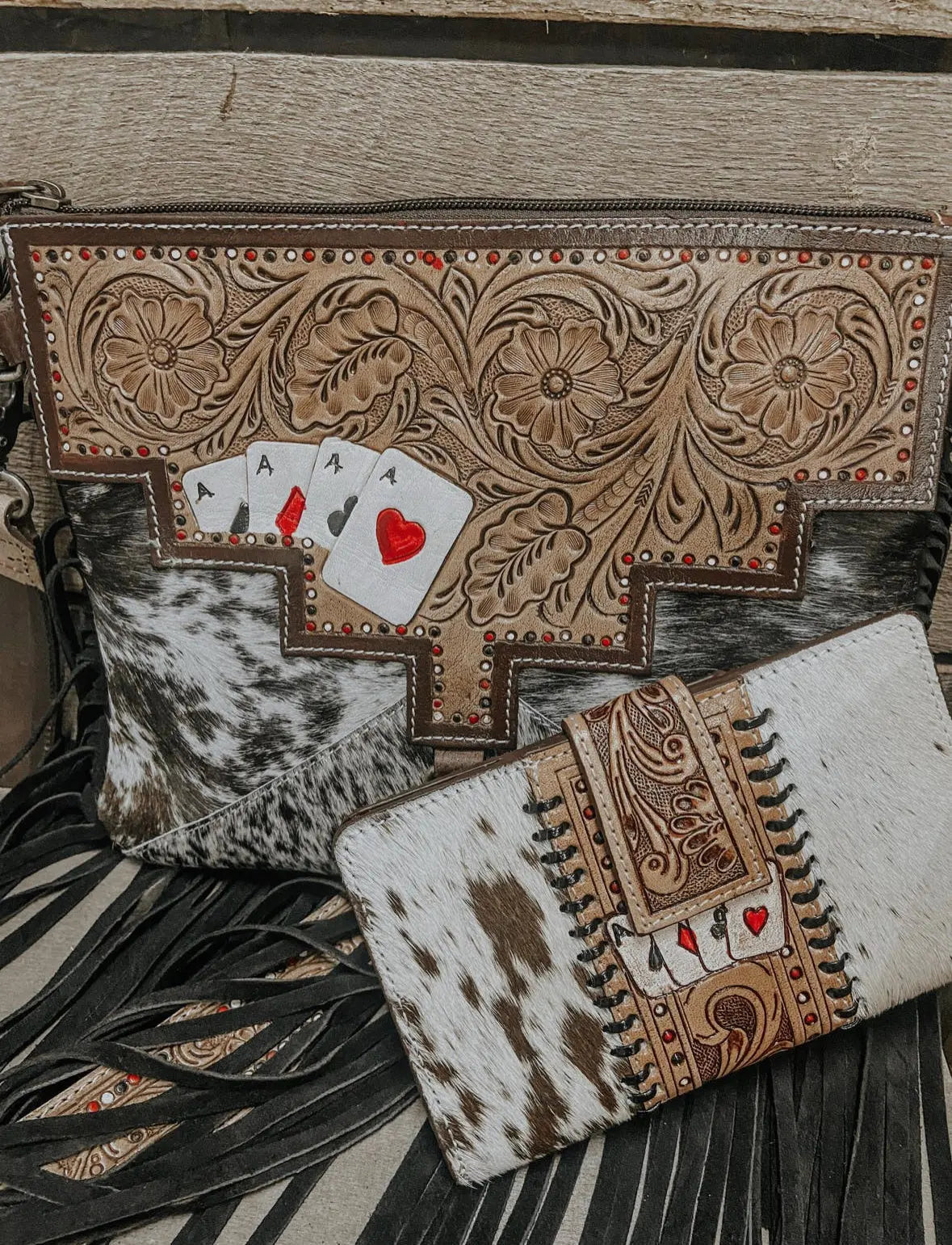 Ace Cowhide & Tooled Crossbody Wild Cactus Boutique